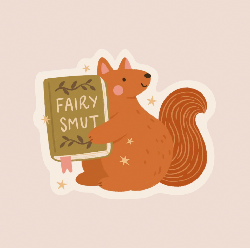 Squirrel Bookish Vinyl Sticker Fairy Smut