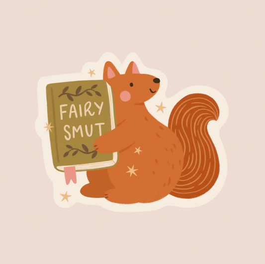 Squirrel Bookish Vinyl Sticker Fairy Smut
