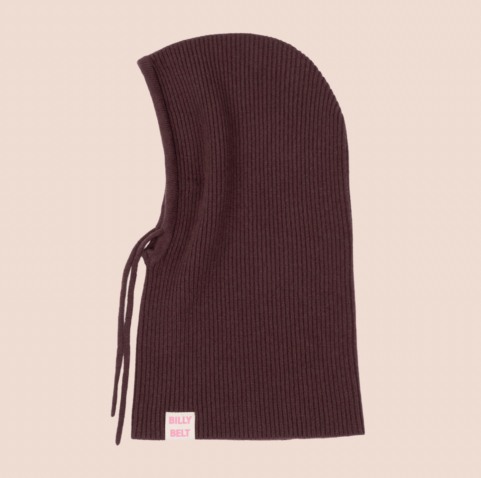 100% Wool Balaclava - Chocolate Brown
