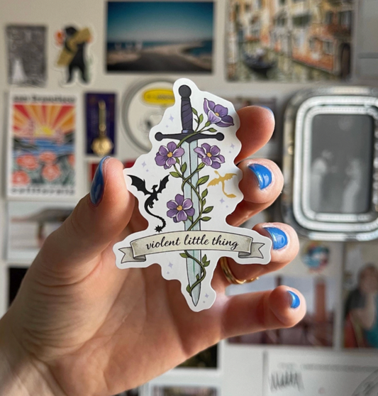 Violent Little Thing Fourth Wing Bookish Sword Sticker