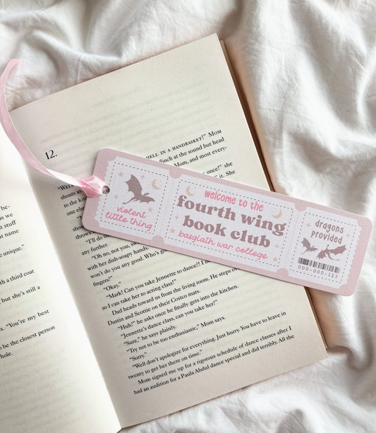 Fourth Wing Book Club Ribbon Bookmark