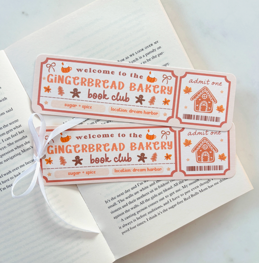 Gingerbread Bakery Book Club Bookmark
