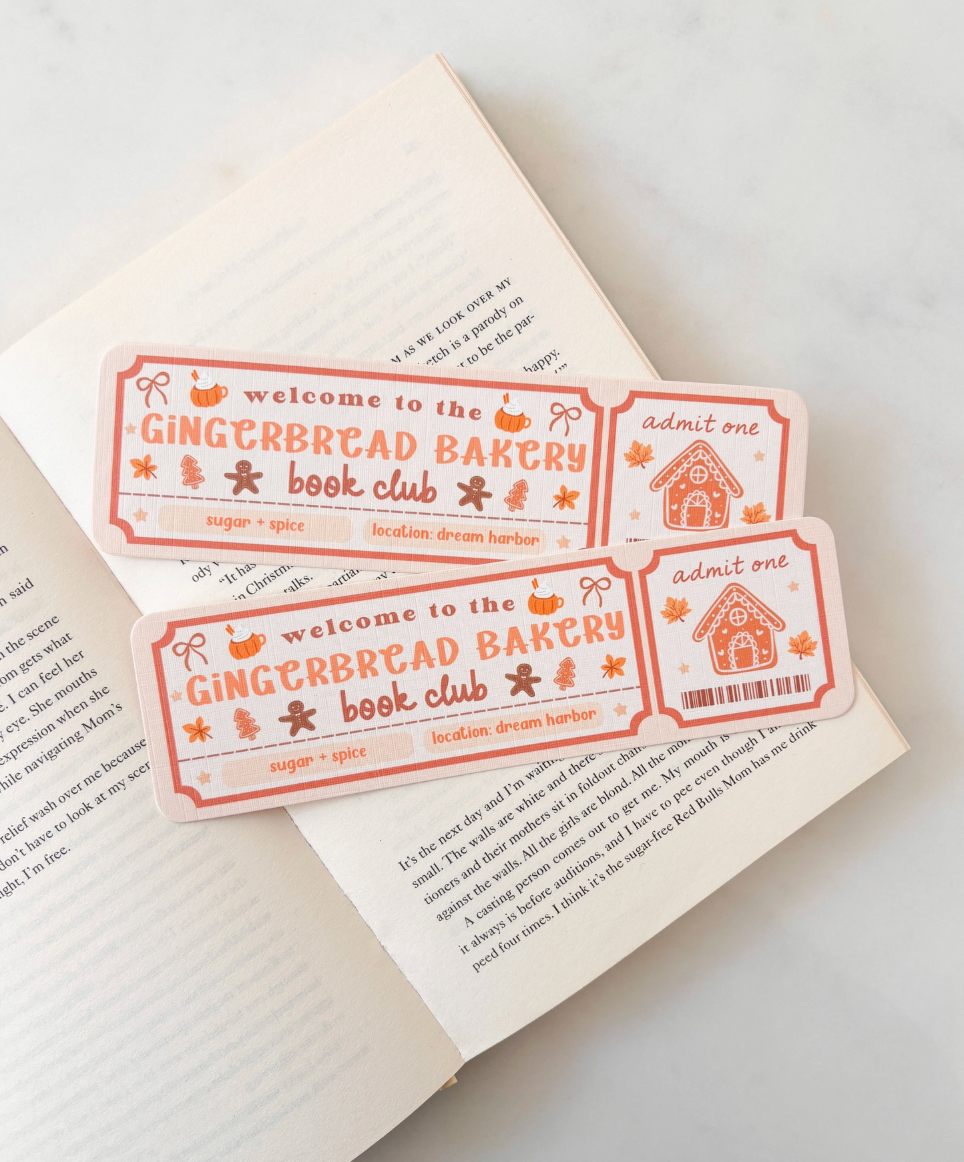 Gingerbread Bakery Book Club Bookmark