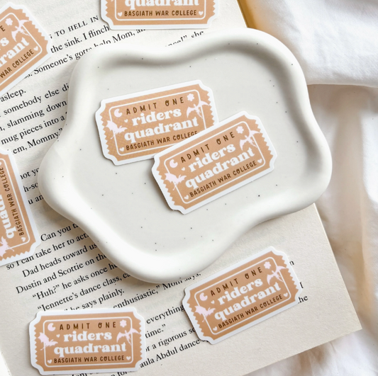 Fourth Wing Rider's Quadrant Club Bookish Ticket Sticker