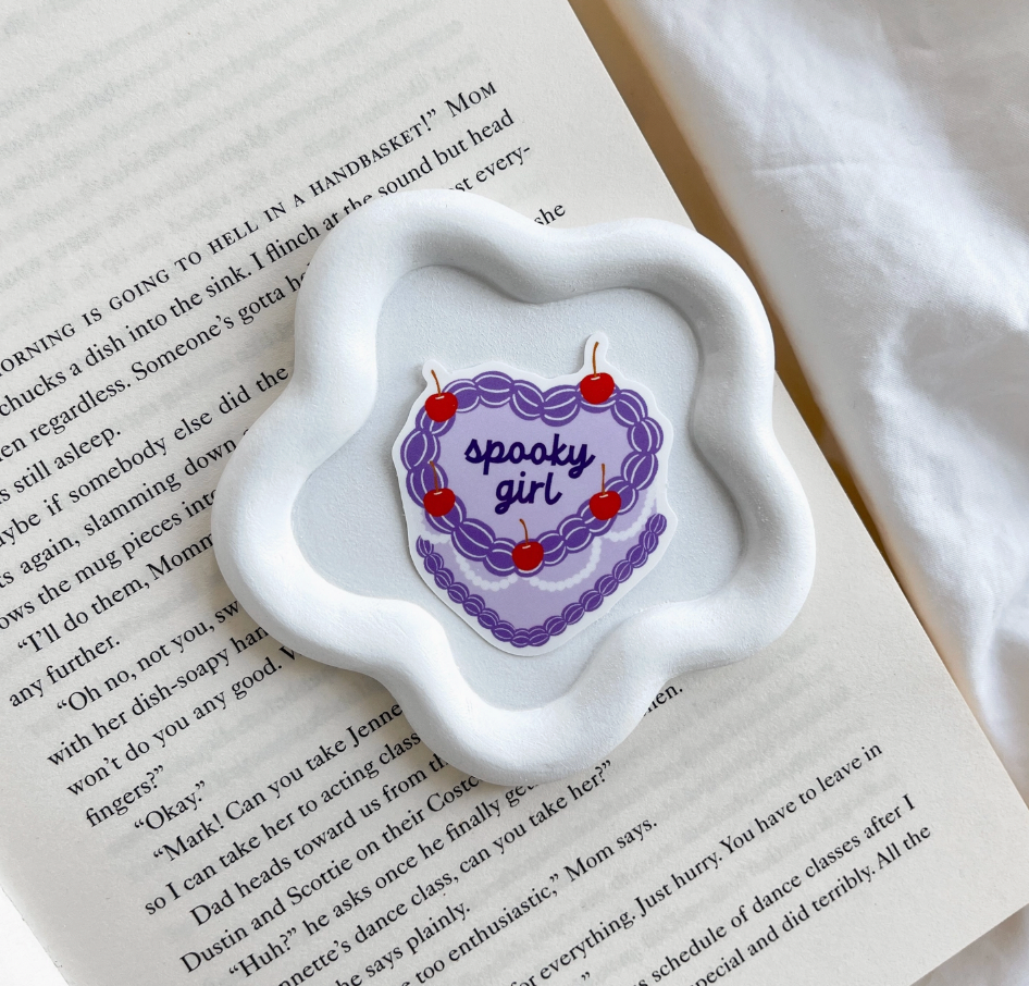 Spooky Girl Heart Cake Halloween Sticker