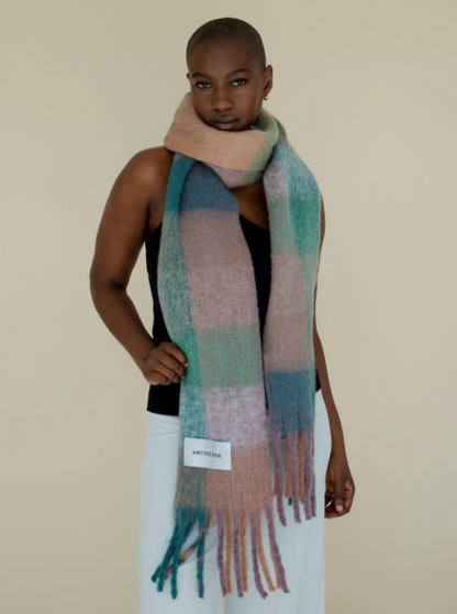 The Reykjavik Recycled Scarf  - Lilac Check