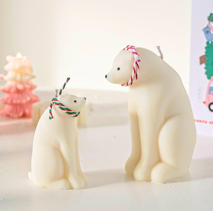 Handmade Polar Bear Candle - Large