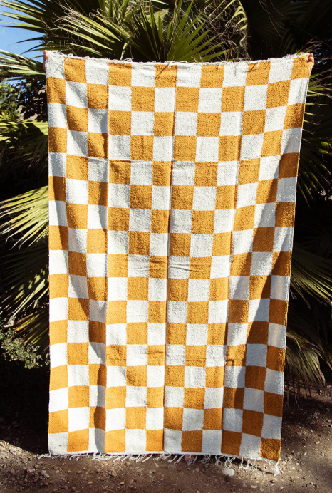 Recycled Checkerboard Throw/ Blanket
