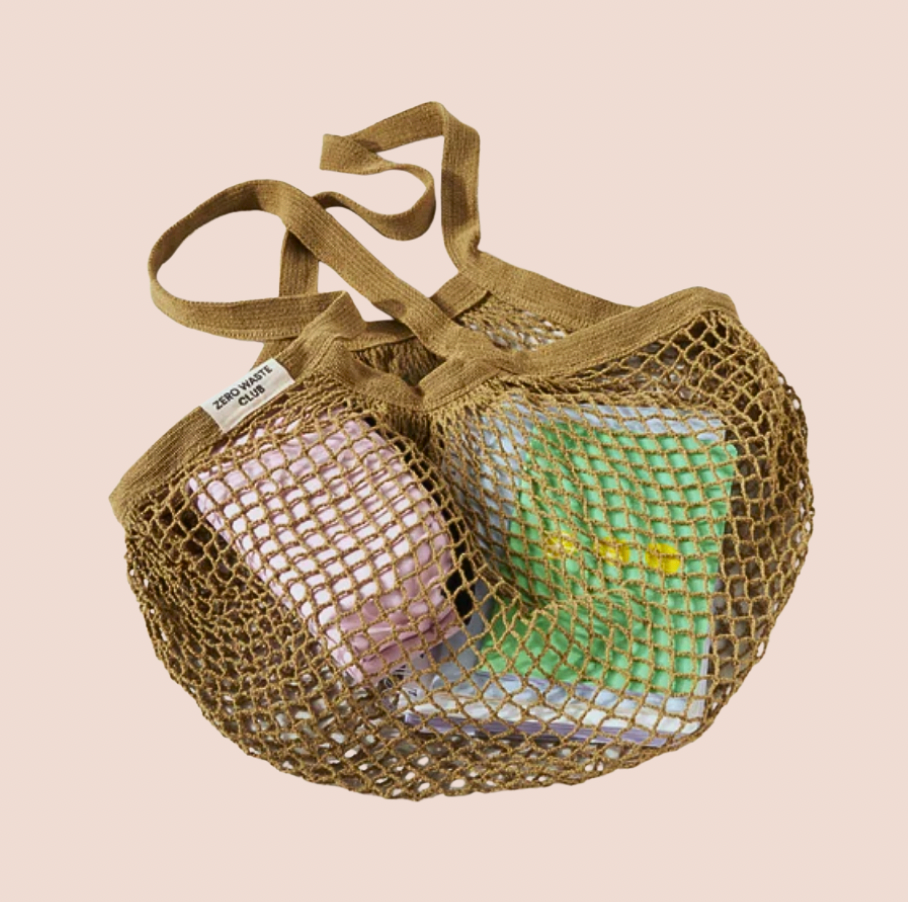 Organic Mesh Shopper Bag in Olive