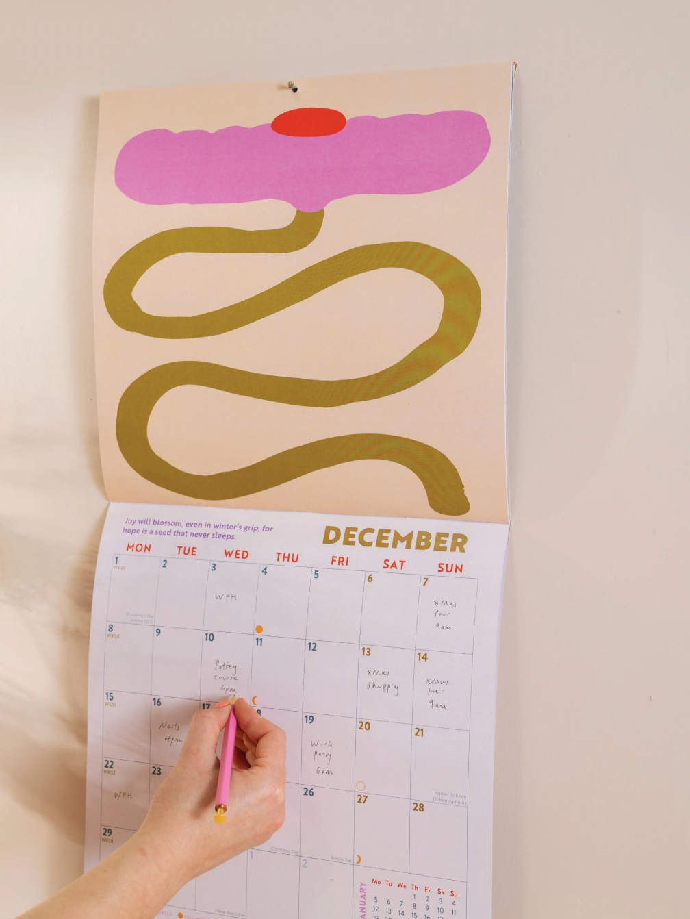 'Les Fleurs' 2025 Wall Calendar