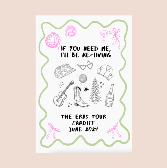 Taylor Swift Eras Tour A4 Art Print - Cardiff