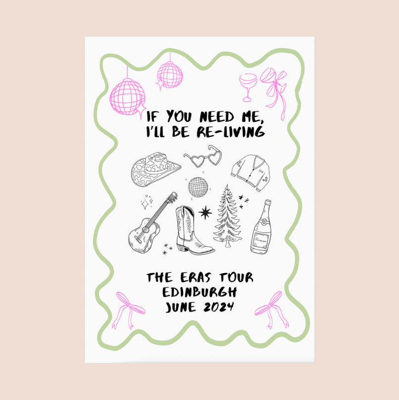 Taylor Swift Eras Tour A4 Art Print - Edinburgh