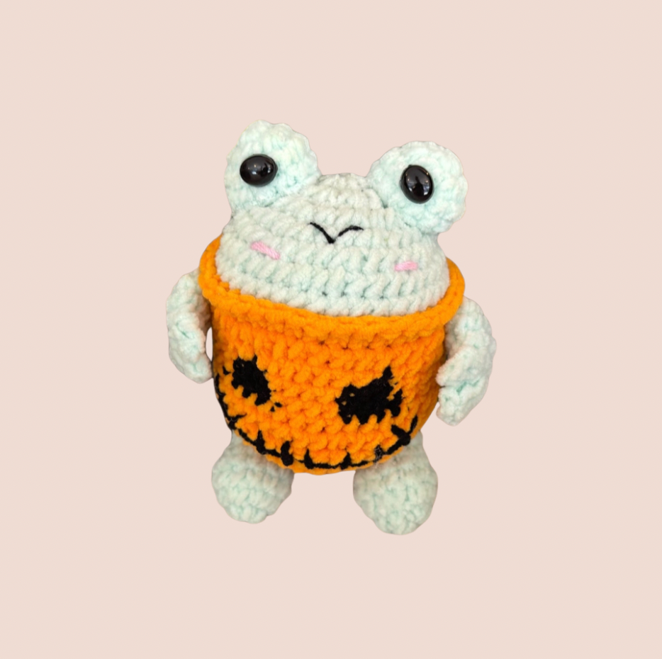 Handmade Halloween Crochet Frog