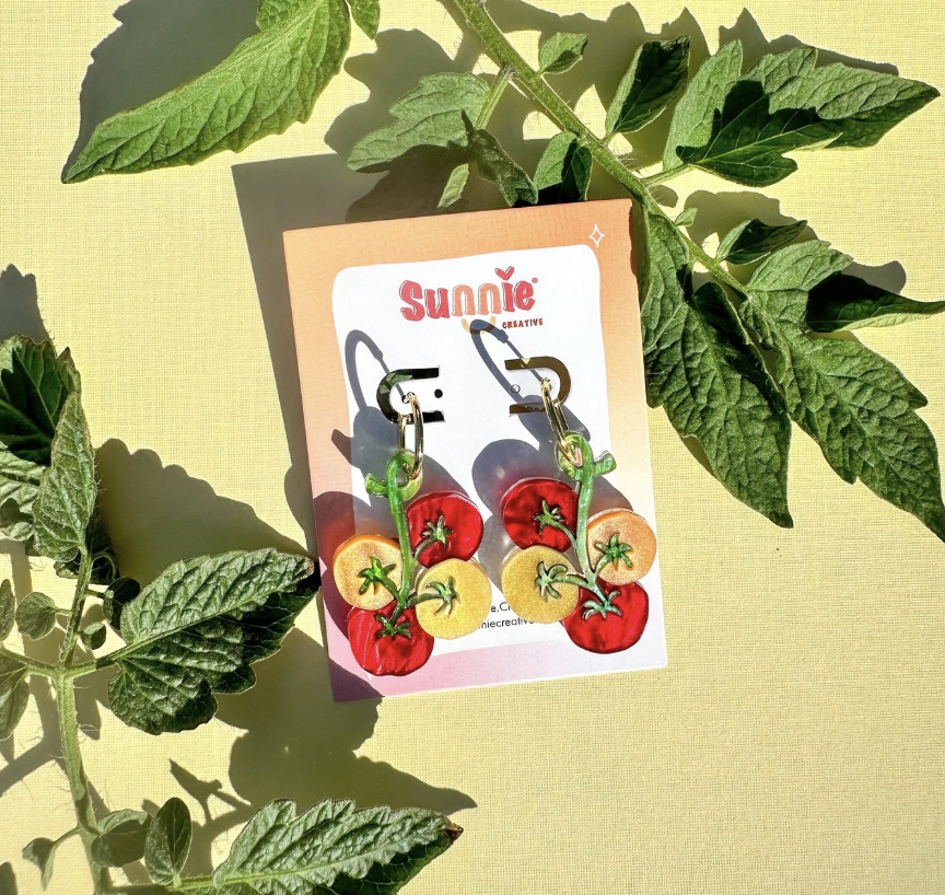 Tomato Vine Handmade Earrings