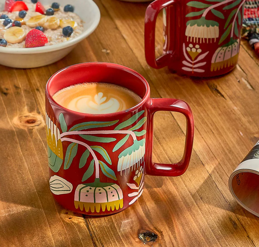 Red Venus Flower Mug