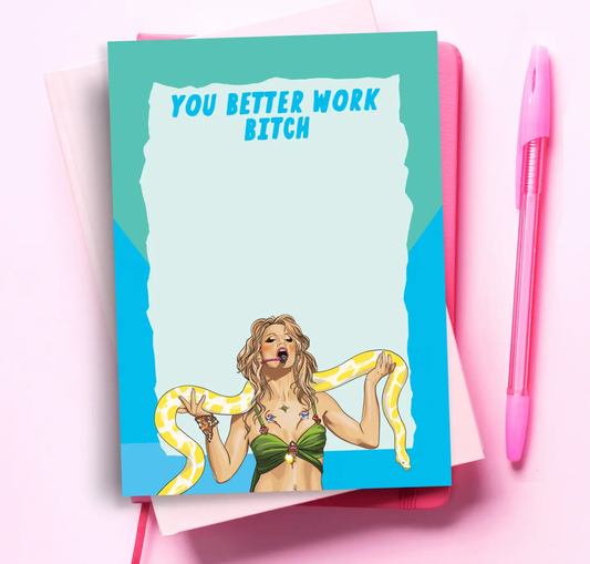 Britney “Work Bitch” Notepad – A5 List Pad