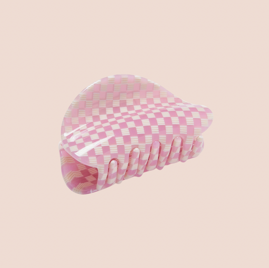 CHUNKS Juno Hair Claw in Strawberry Shortcake Check