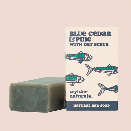 Blue Cedar & Pine Scrub Soap Bar