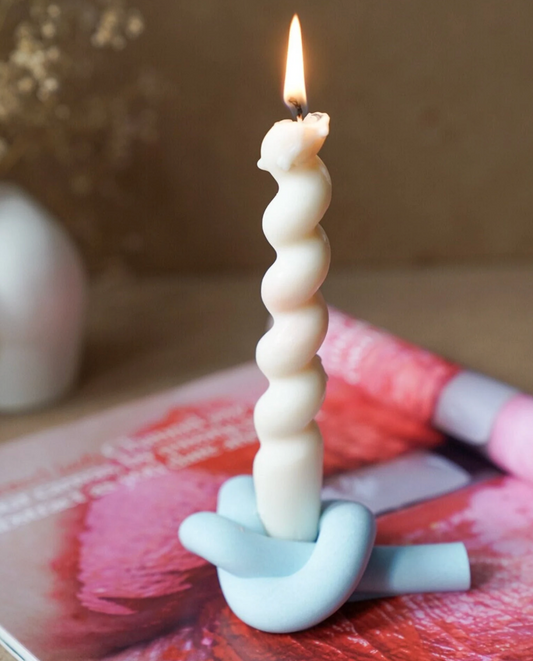 Blue Knot Candle Holder