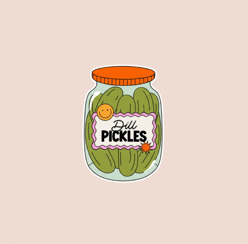 Dill Pickles Jar Sticker