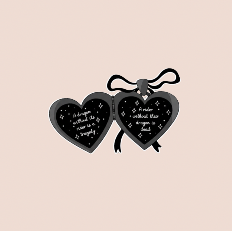 Fourth Wing Dragon Heart Locket Sticker