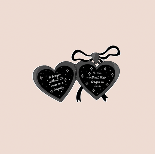 Fourth Wing Dragon Heart Locket Sticker