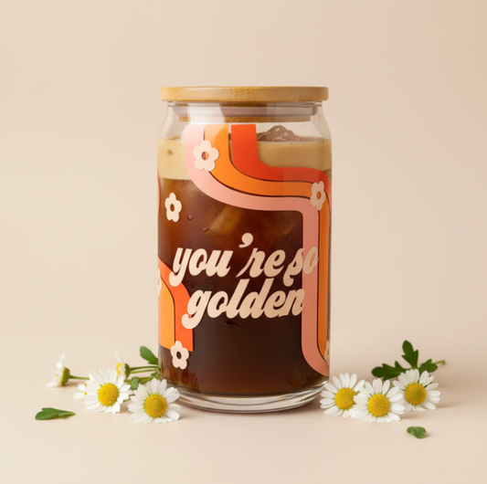 Harry Styles Golden Iced Coffee Glass 16oz