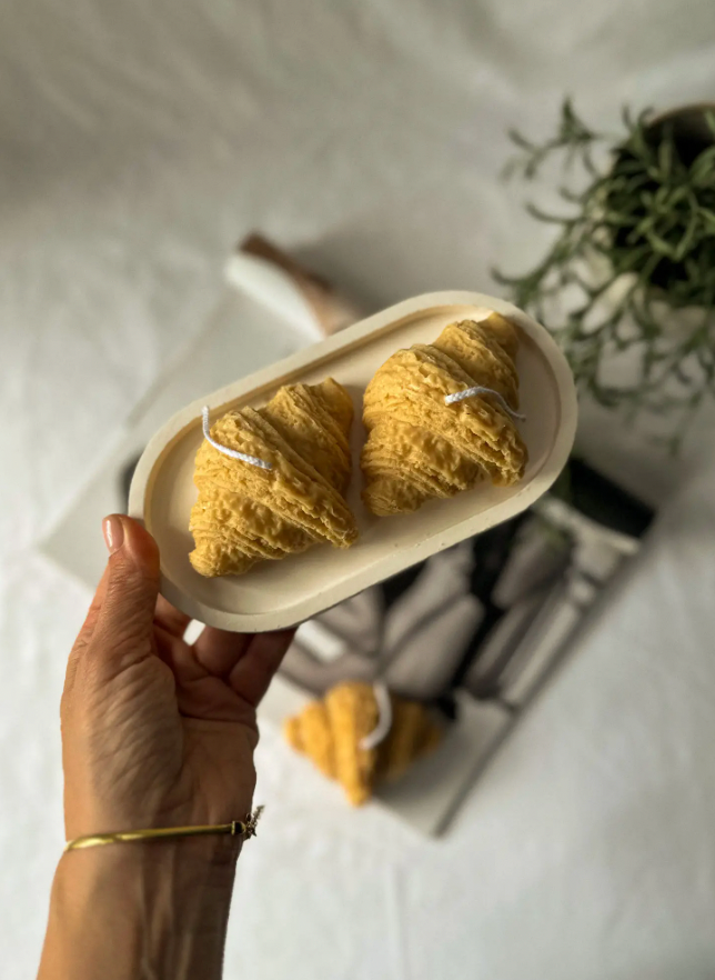 Handmade Croissant Candle - Hazelnut Vanilla Scent