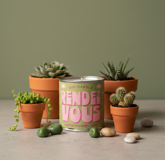 'Rendezvous' Cactus Flower & Jade Tin Candle