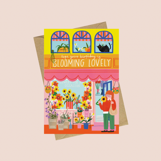 Blooming Lovely Flower Shopfront Birthday Card