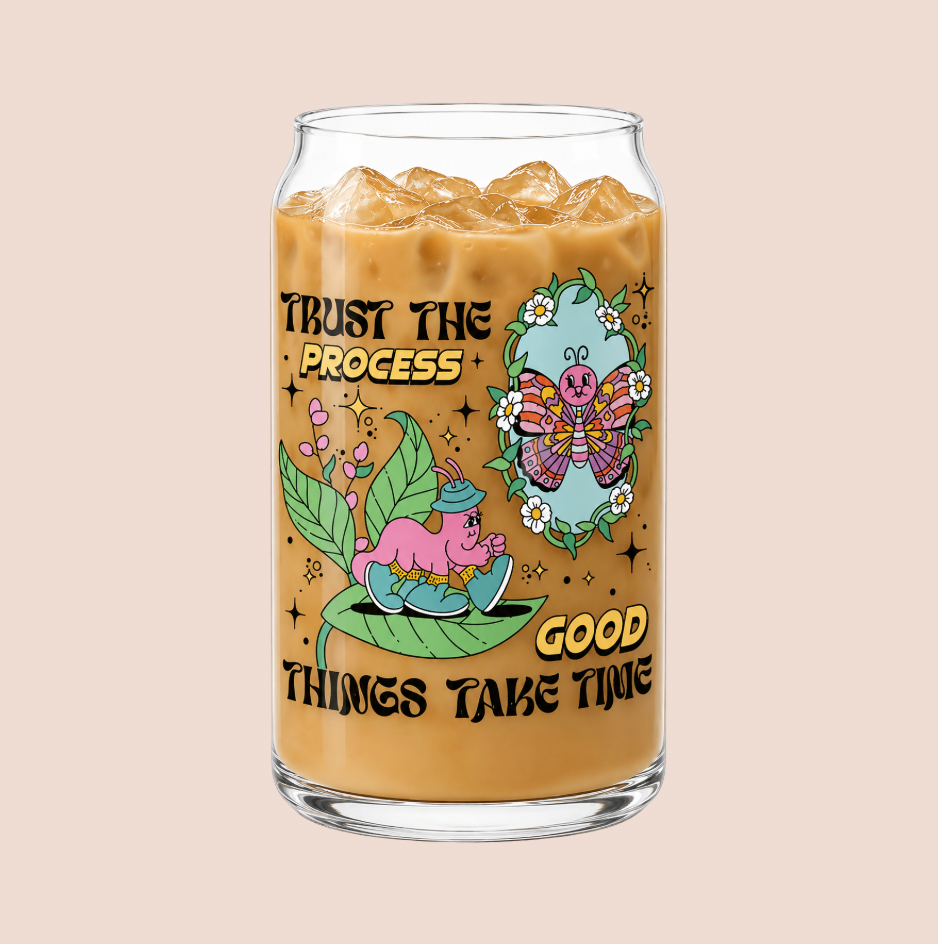 'Trust The Process' Iced Coffee Glass 16oz