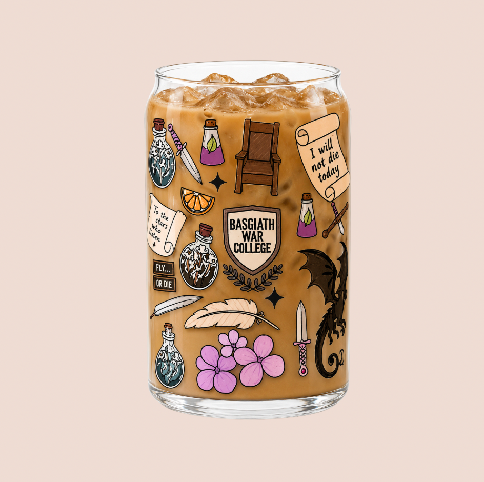 Basgiath Fourth Wing Bookish Iced Coffee Glass 16oz
