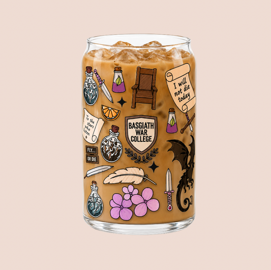 Basgiath Fourth Wing Bookish Iced Coffee Glass 16oz