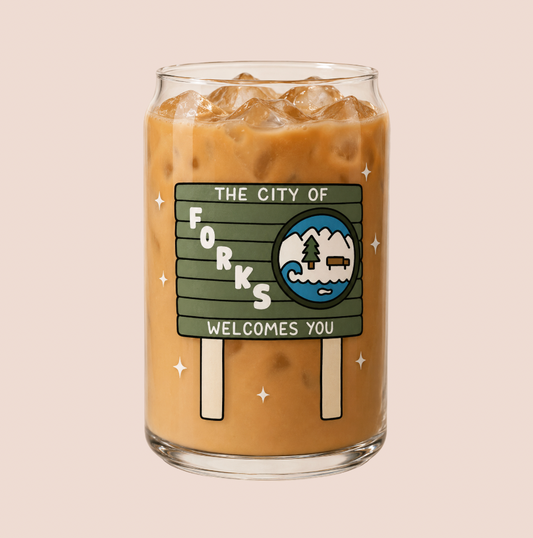 Twilight 'City Of Forks' Iced Coffee Glass 16oz