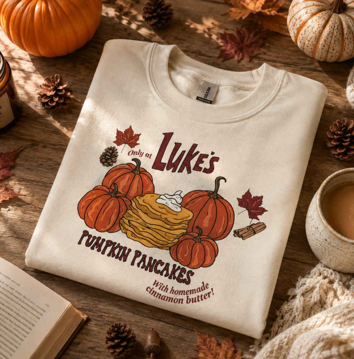 Luke's Pumpkin Pancakes Gilmore Girls Sweater - Small