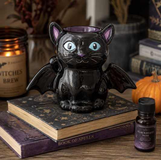 Bat Winged Cat Ceramic Oil Burner & Wax Melt Warmer