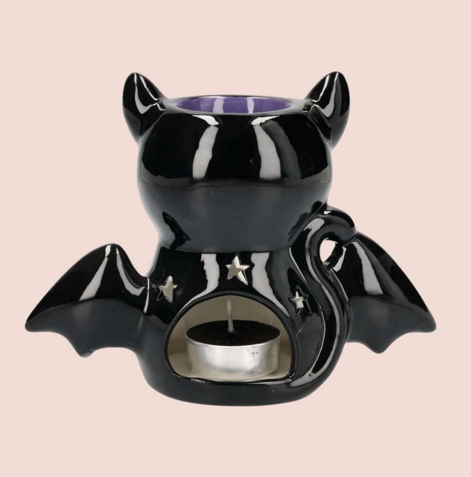 Bat Winged Cat Ceramic Oil Burner & Wax Melt Warmer