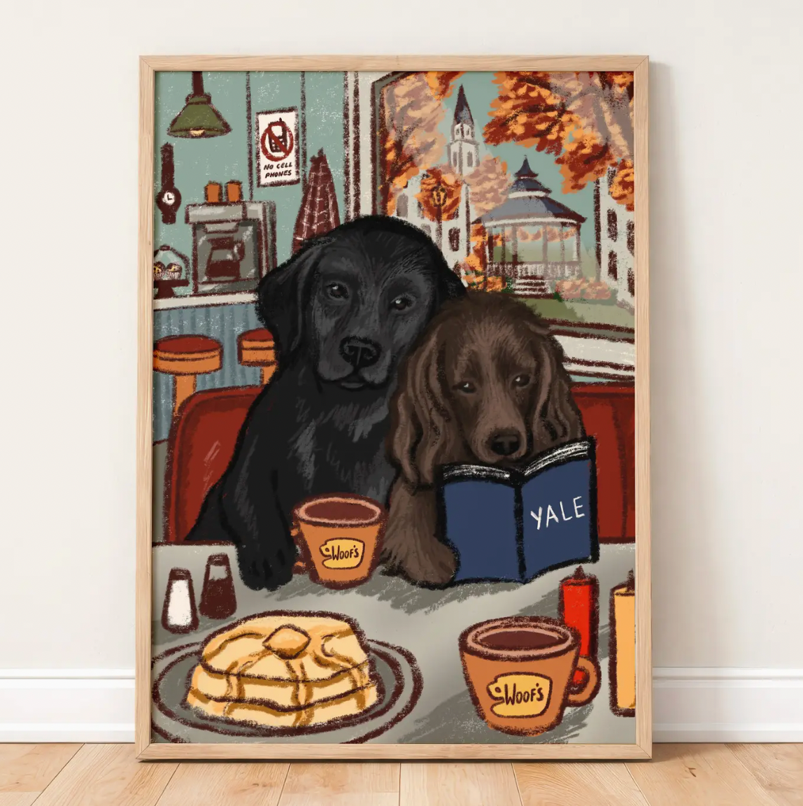 'Woof's Diner' Lorelai & Rory Pups Gilmore Girls A4 Print