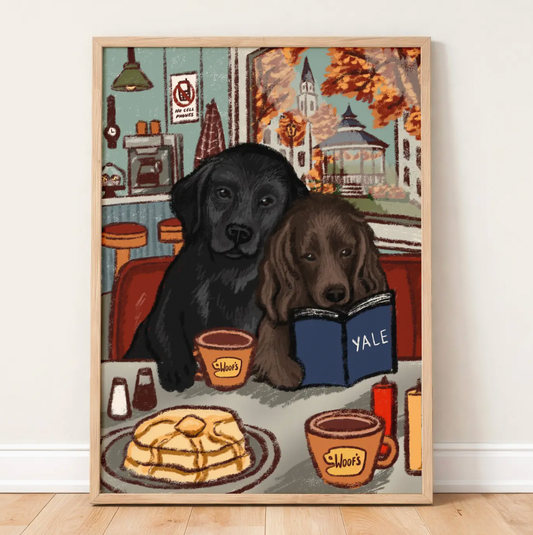 'Woof's Diner' Lorelai & Rory Pups Gilmore Girls A4 Print
