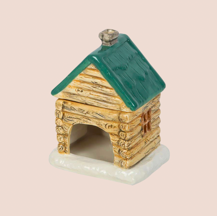 Snowy Log Cabin Ski Chalet Winter Wax Warmer/Oil Burner
