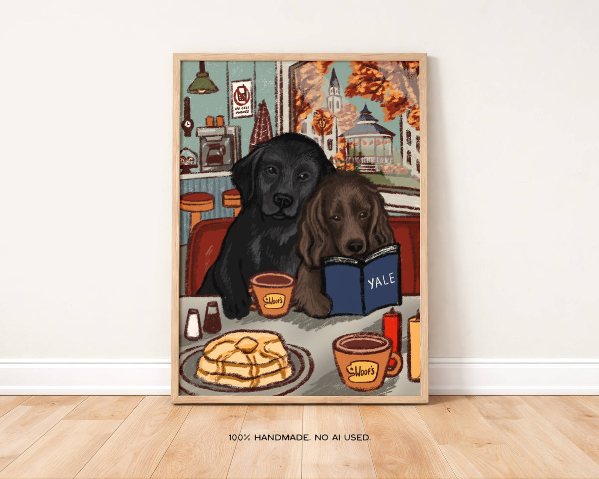 'Woof's Diner' Lorelai & Rory Pups Gilmore Girls A4 Print