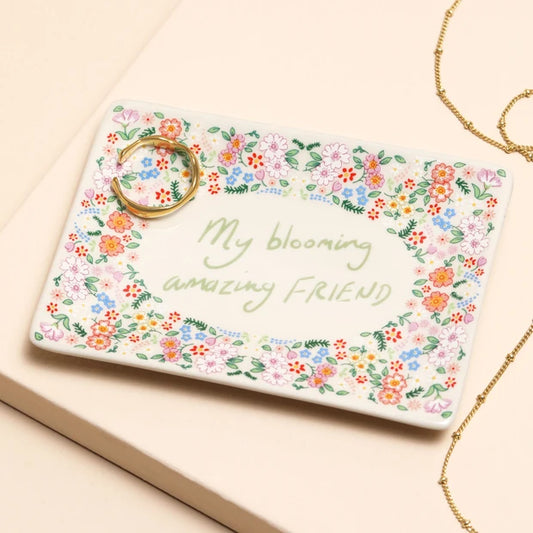 Ceramic 'Blooming Amazing Friend' Trinket Dish