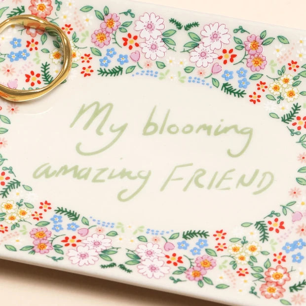 Ceramic 'Blooming Amazing Friend' Trinket Dish