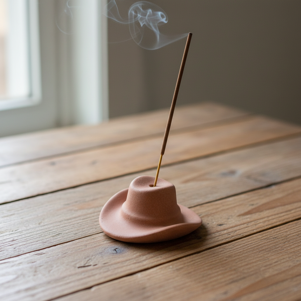 Realistic Rustic Cowboy Hat Incense Holder