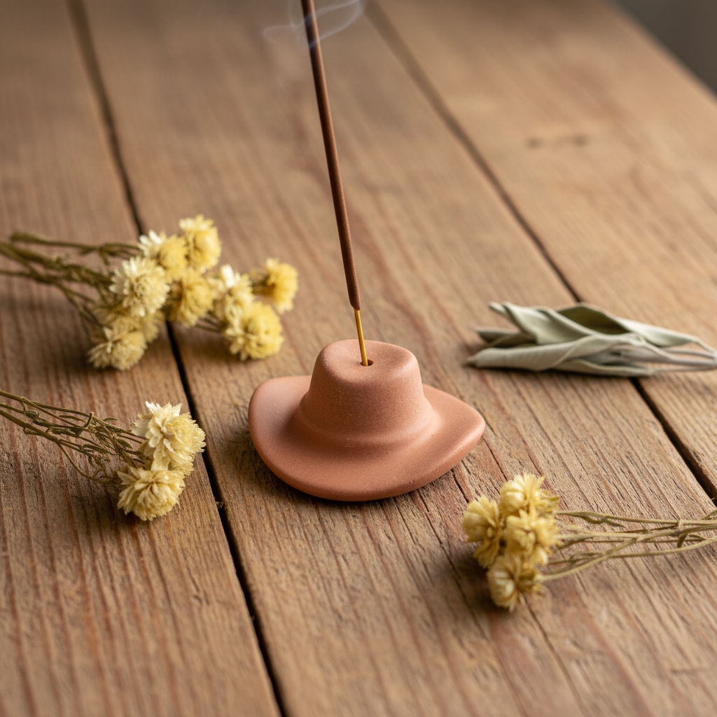 Rustic Cowboy Hat Incense Holder