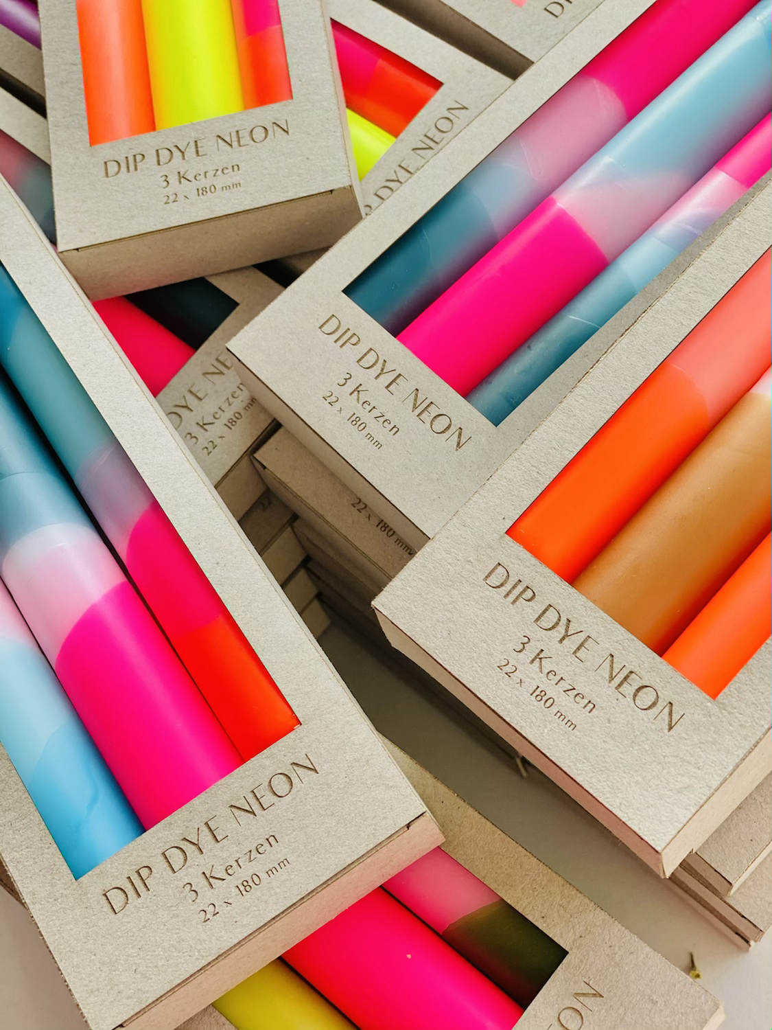 Dip Dye Neon Candles in Lollipop Trees by Pink Stories