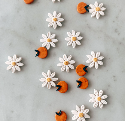 Orange Fruit Hoop Earrings