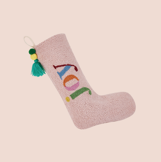 'Joy' Wool Christmas Stocking