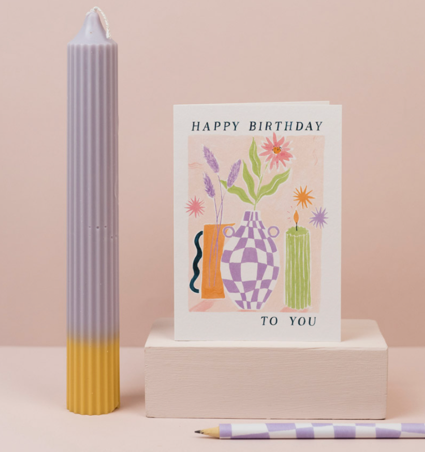 Vases & Flowers Still Life Birthday Card