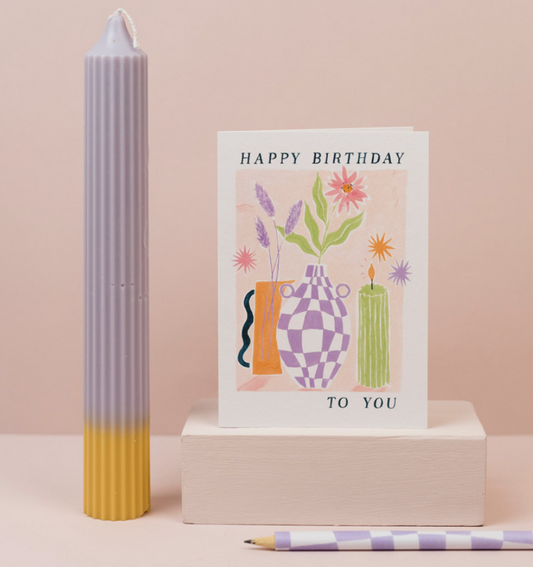 Vases & Flowers Still Life Birthday Card
